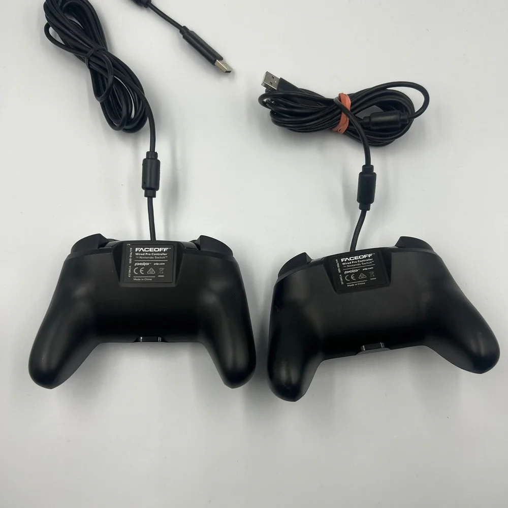 2 PDP Faceoff Wired Pro‎ Controller Nintendo Switch Blue & Black Camo Bundle